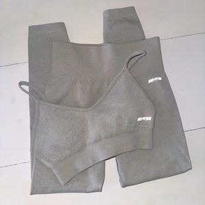 Bo + Tee Matching Grey Sports Bra and Leggings Set